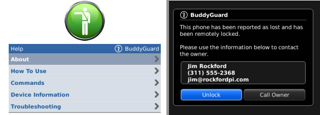 Blackberry stolen phone app